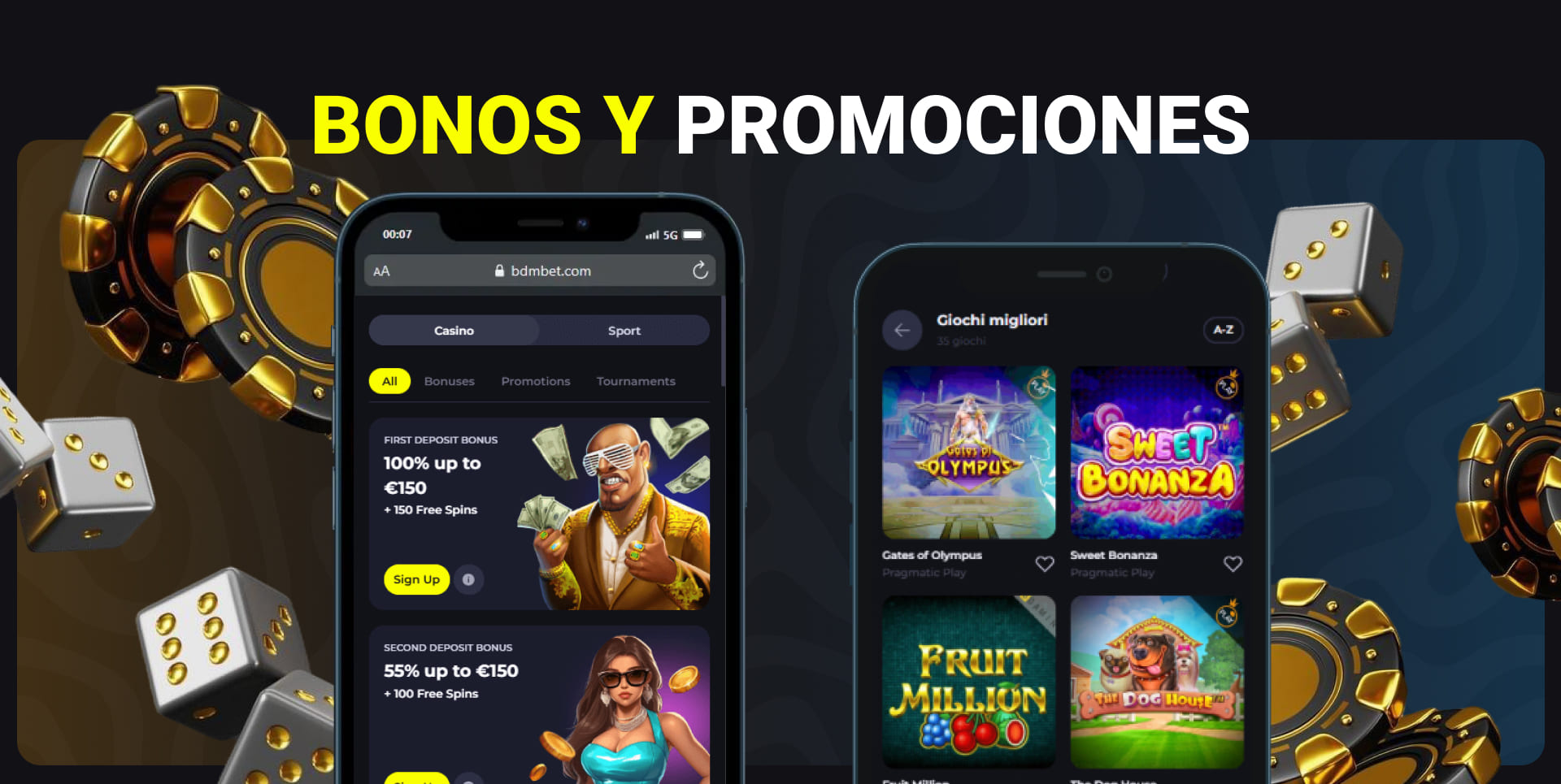 Bonificaciones y ofertas promocionales de la aplicación móvil de BDMbet Casino España para jugadores nuevos y habituales